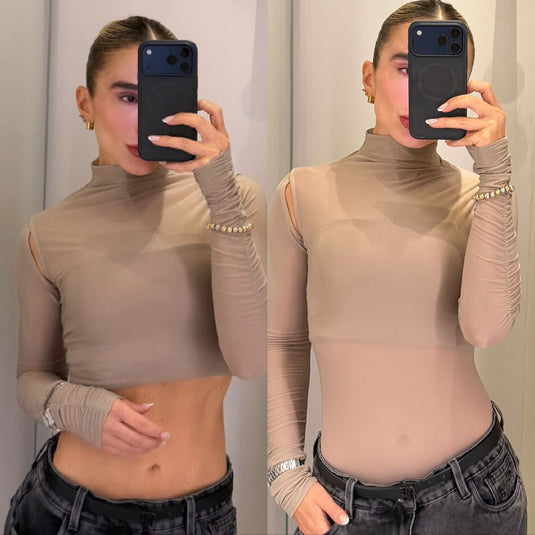 Second skin bodysuit taupe + base top