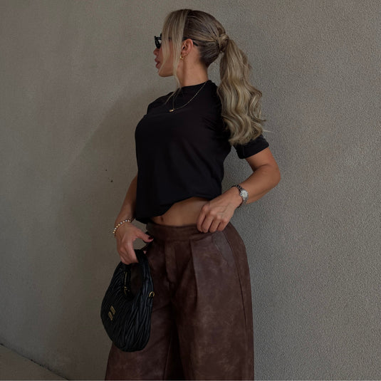 Nicety coated pants café