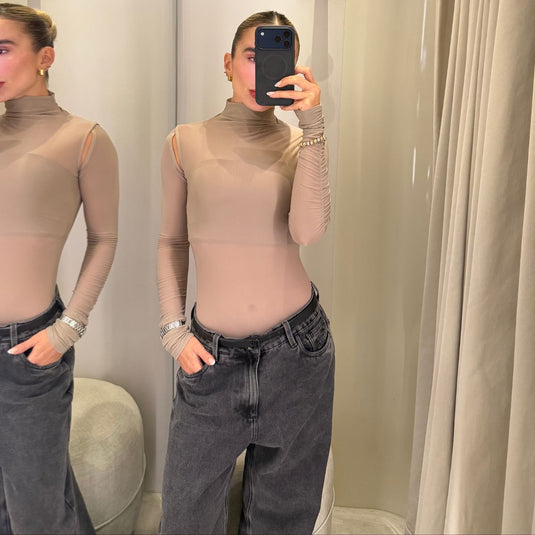 Second skin bodysuit taupe + base top
