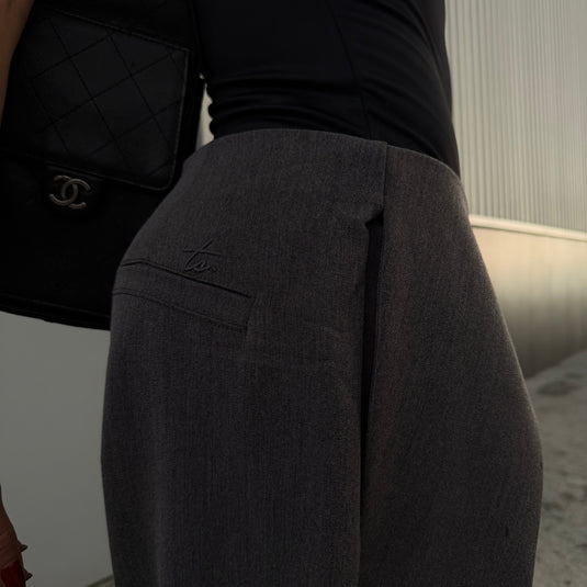 Lapel pants gris oscuro
