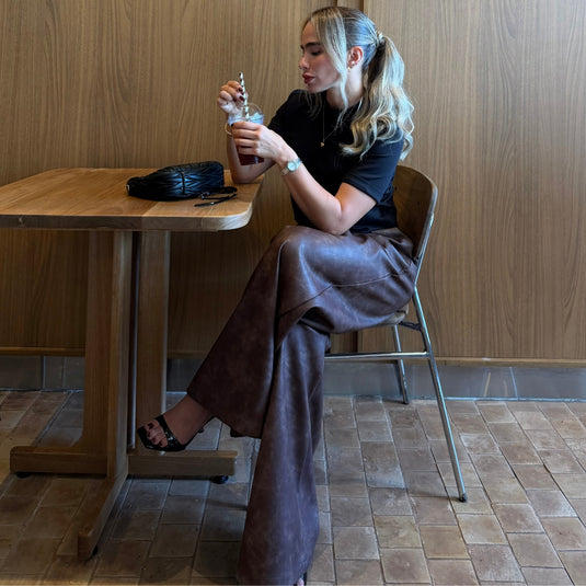 Nicety coated pants café