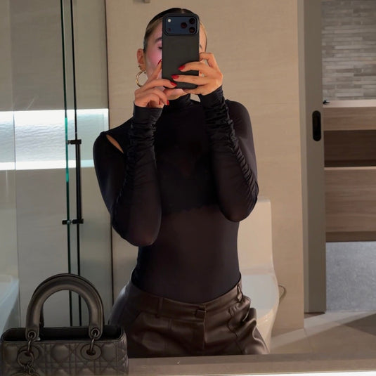 second skin bodysuit negro + base top