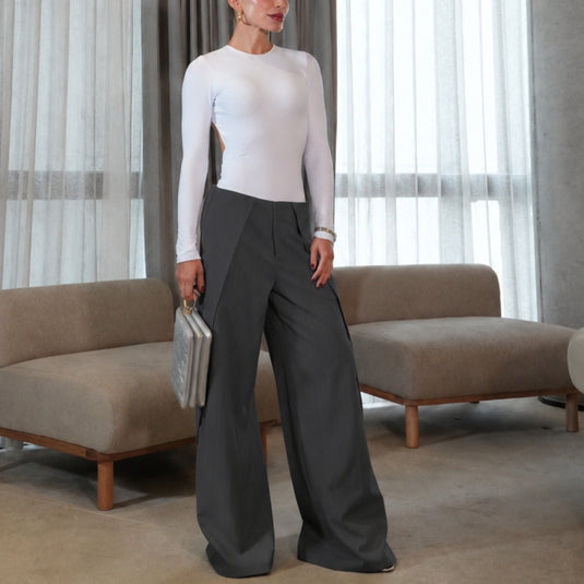 Lapel pants gris oscuro