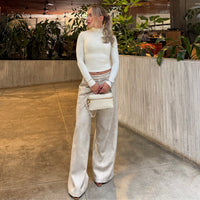 Nicety coated pants marfil