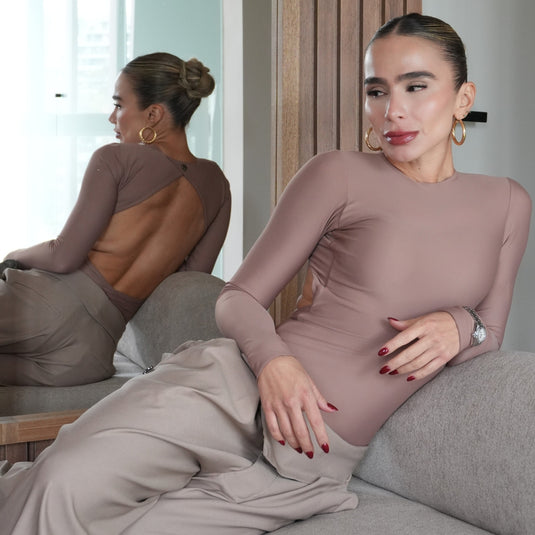 Contour bodysuit café claro