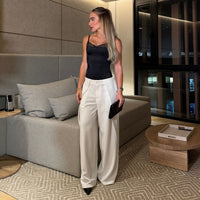 Lapel pants marfil