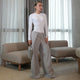 Lapel pants gris