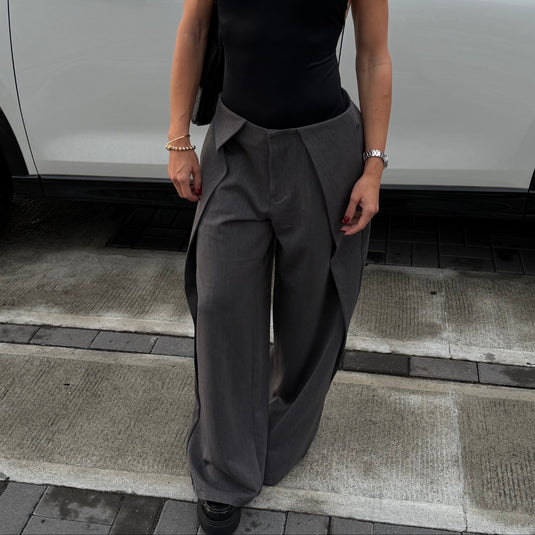 Lapel pants gris oscuro