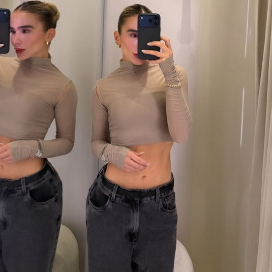 Second skin bodysuit taupe + base top