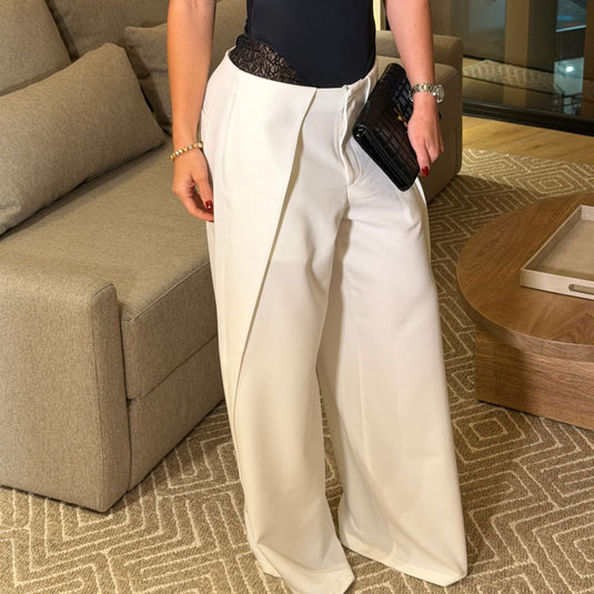 Lapel pants marfil