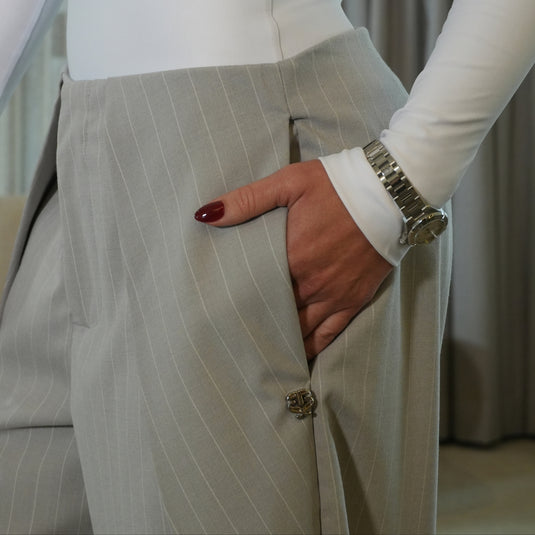 Lapel pants gris